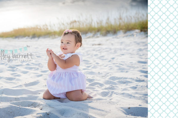 Shelley Barrett Photography | Pensacola, Fort Walton, Gulf Breeze, Navarre, Pace, Perdido Beach, Florida | One Year Old Birthday Girl, First Birthday Portrait Photographer, Cake Smash Pictures