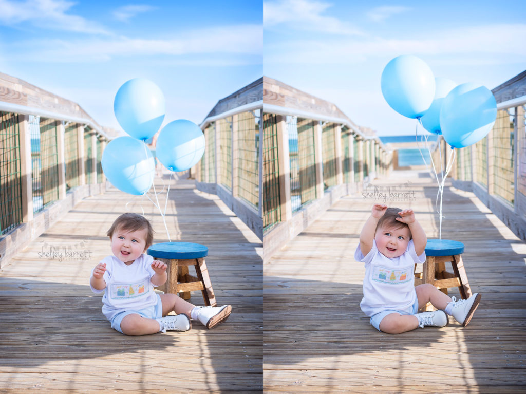 Shelley Barrett Photography | Pensacola, Fort Walton, Gulf Breeze, Navarre, Pace, Perdido Beach, Florida | One Year Old Birthday Boy, First Birthday Portrait Photographer, Cake Smash Pictures