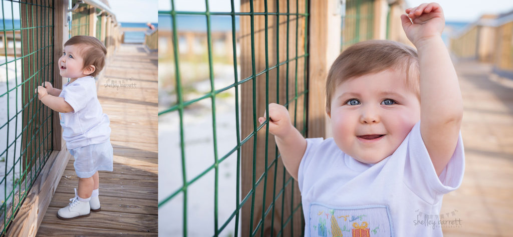 Shelley Barrett Photography | Pensacola, Fort Walton, Gulf Breeze, Navarre, Pace, Perdido Beach, Florida | One Year Old Birthday Boy, First Birthday Portrait Photographer, Cake Smash Pictures