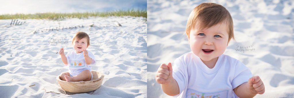 Shelley Barrett Photography | Pensacola, Fort Walton, Gulf Breeze, Navarre, Pace, Perdido Beach, Florida | One Year Old Birthday Boy, First Birthday Portrait Photographer, Cake Smash Pictures