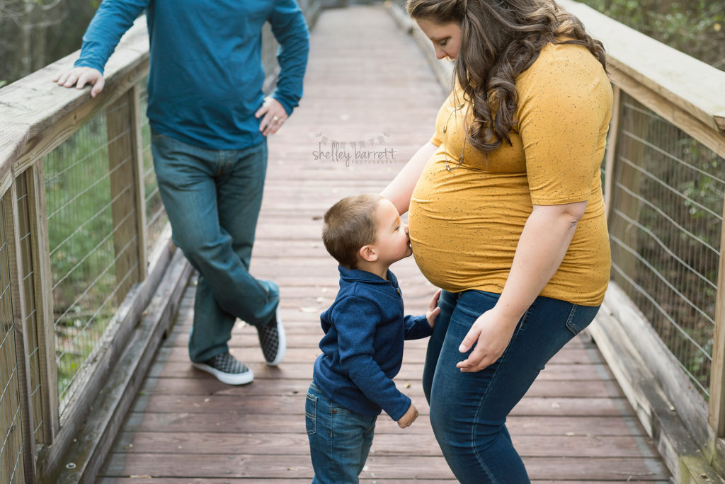 Shelley Barrett Photography | Pensacola, Pace, Milton, Gulf Breeze, Navarre Beach, Jay, Ft Walton, Florida Panhandle | Maternity, Pregnancy, Pregnant, Mommy to be, Big Brother, Baby || Portrait, Pictures, Photos, Session Photographer | Arcadia Mill Site | Bridge, Pier, Boardwalk, Walkway