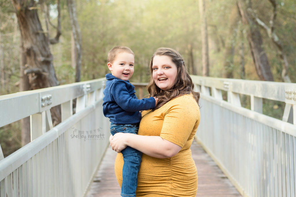 Shelley Barrett Photography | Pensacola, Pace, Milton, Gulf Breeze, Navarre Beach, Jay, Ft Walton, Florida Panhandle | Maternity, Pregnancy, Pregnant, Mommy to be, Big Brother, Baby || Portrait, Pictures, Photos, Session Photographer | Arcadia Mill Site | Bridge, Pier, Boardwalk, Walkway