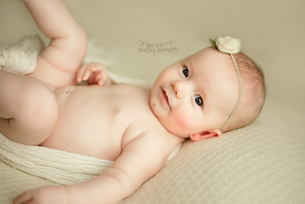 Shelley Barrett Photography | Newborn Baby Girl | Tummy Time | 3 Months | Grow With Me | Pensacola, Pace, Gulf Breeze, Navarre, Beach, Milton, Florida Photographer | Picture, Photo, Portrait, Pic