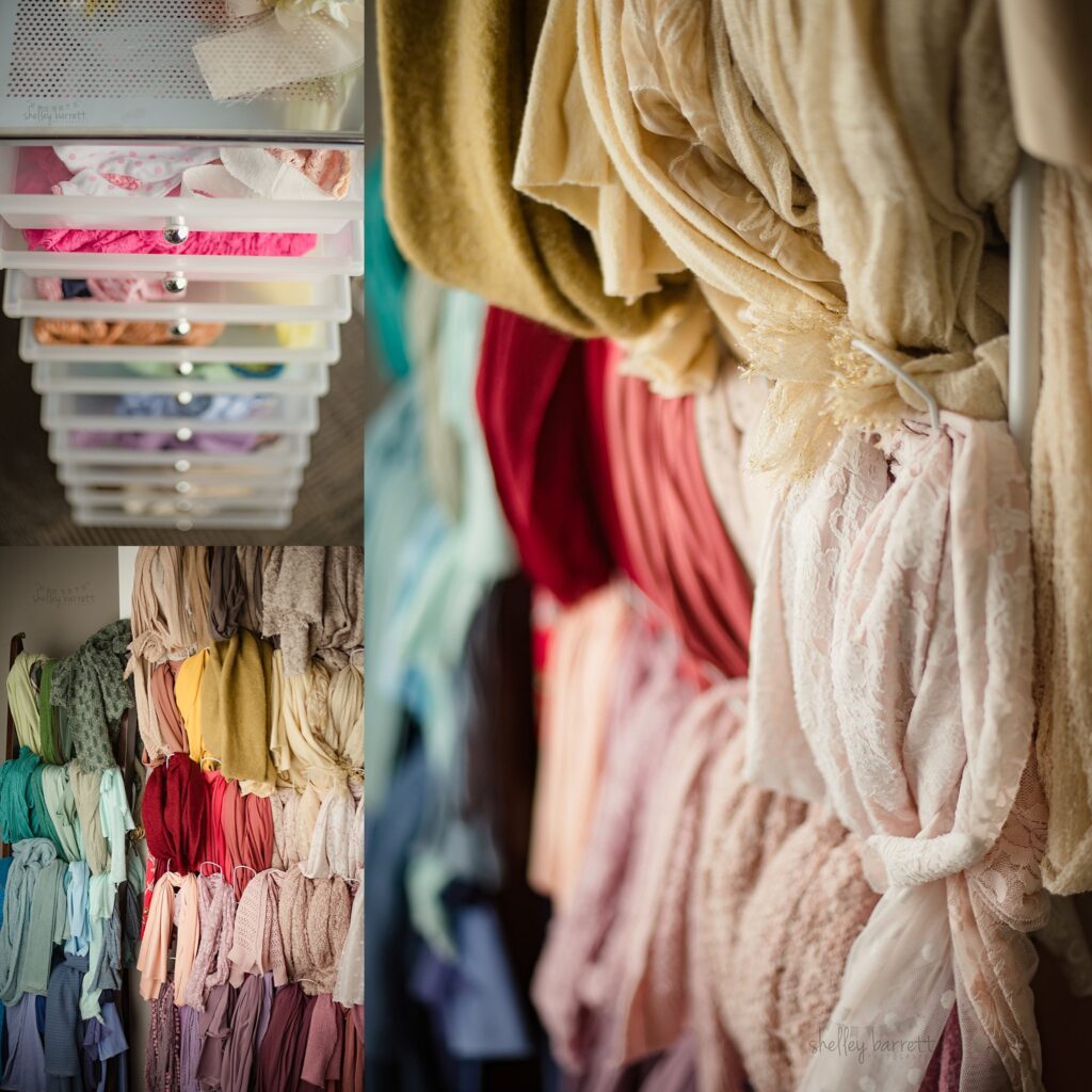 Pensacola, Florida newborn and family photographer, Shelley Barrett Photography takes adorable photos of a sweet baby girl in her Pace, Florida photography studio.