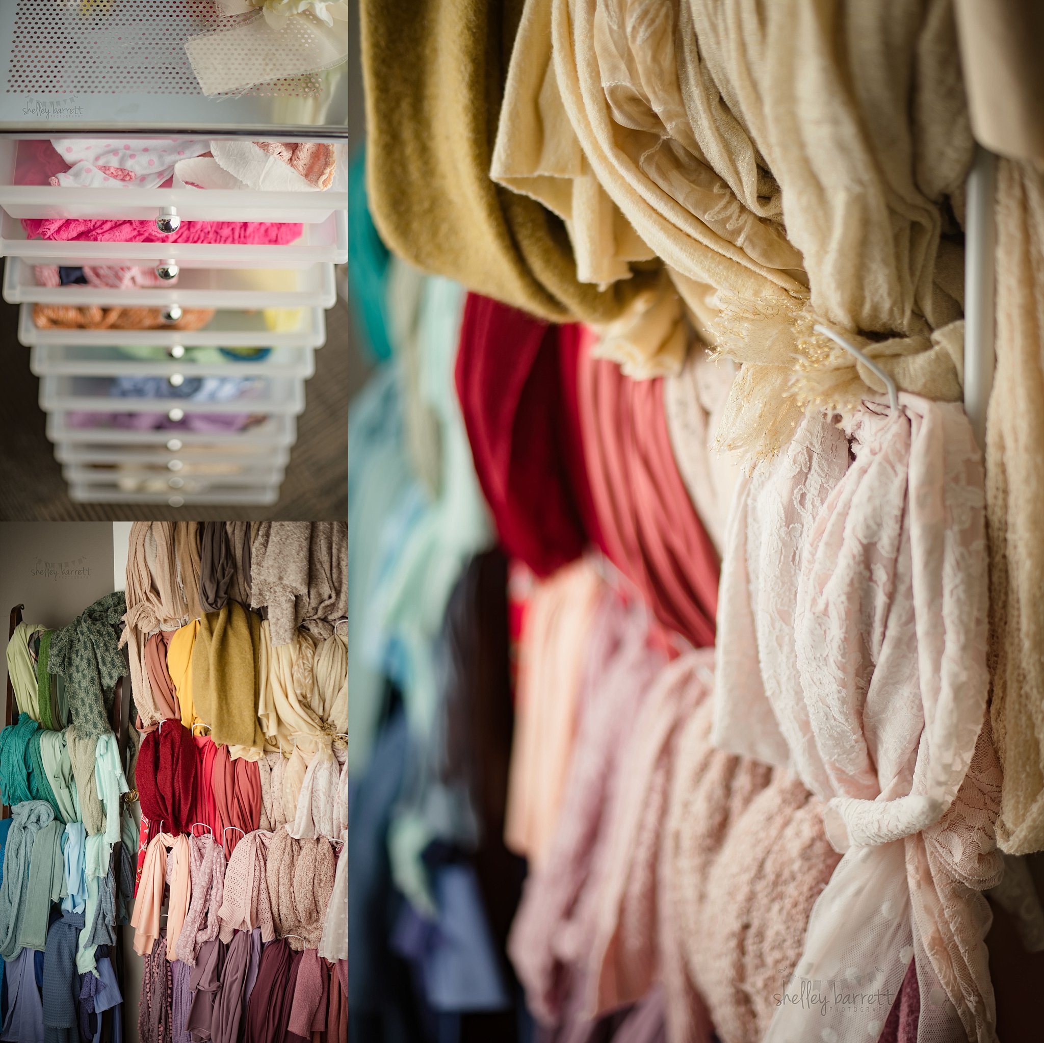 Pensacola, Florida newborn and family photographer, Shelley Barrett Photography takes adorable photos of a sweet baby girl in her Pace, Florida photography studio.