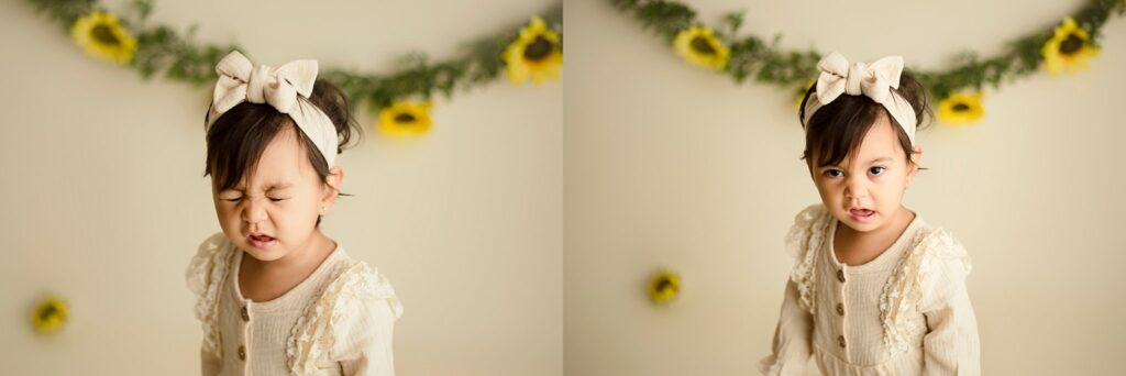 Cake smash and portraits for one year old baby girl by Pensacola Florida photographer, Shelley Barrett Photography