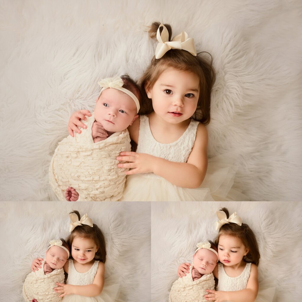 Pensacola, Florida newborn and family photographer, Shelley Barrett Photography takes adorable photos of a sweet baby girl in her Pace, Florida photography studio.