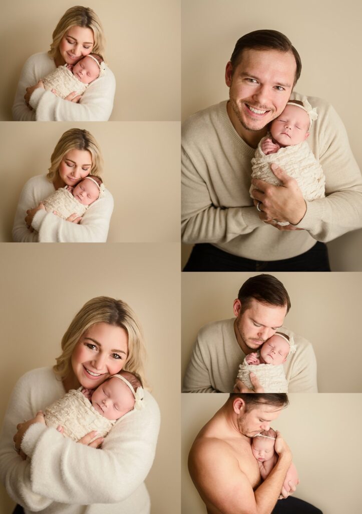 Pensacola, Florida newborn and family photographer, Shelley Barrett Photography takes adorable photos of a sweet baby girl in her Pace, Florida photography studio.