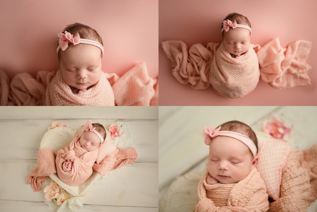 Pensacola, Florida newborn and family photographer, Shelley Barrett Photography takes adorable photos of a sweet baby girl in her Pace, Florida photography studio.