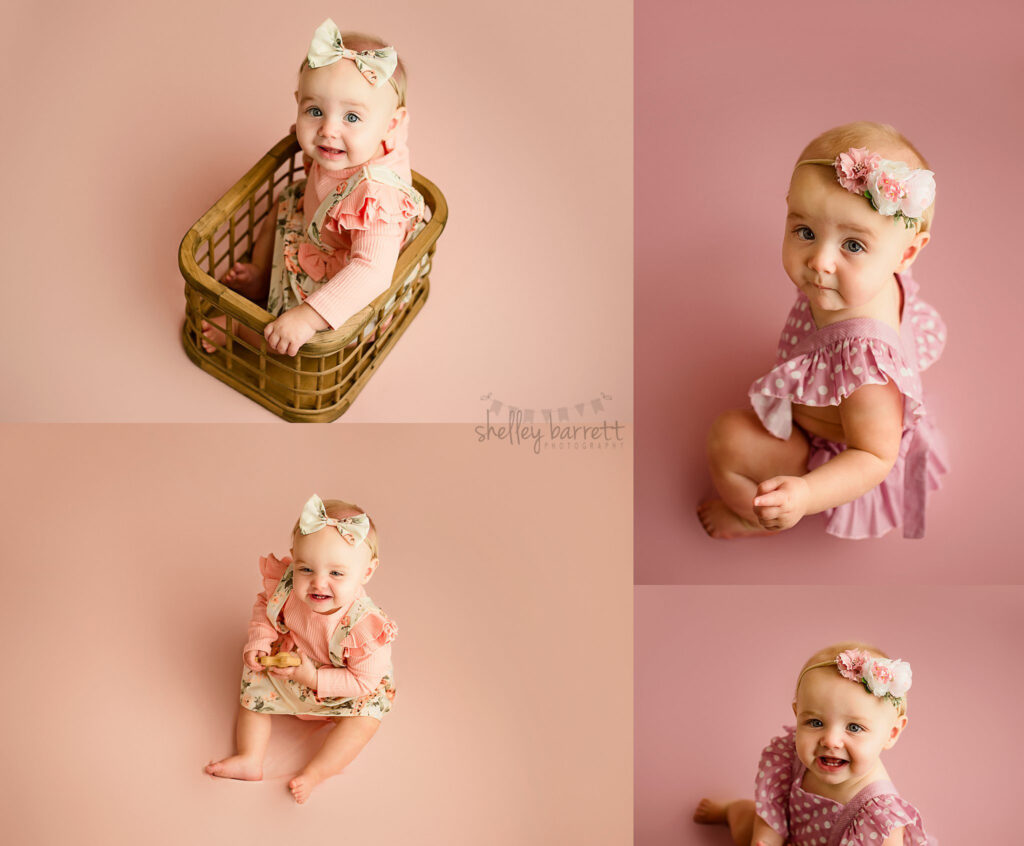 Cake Smash Photographer in Pensacola, Shelley Barrett Photography Pensacola Pace Milton Navarre Gulf Breeze Shores Mobile Florida Alabama Cake Smash One Year Old Baby Girl Photographer Portrait Pictures