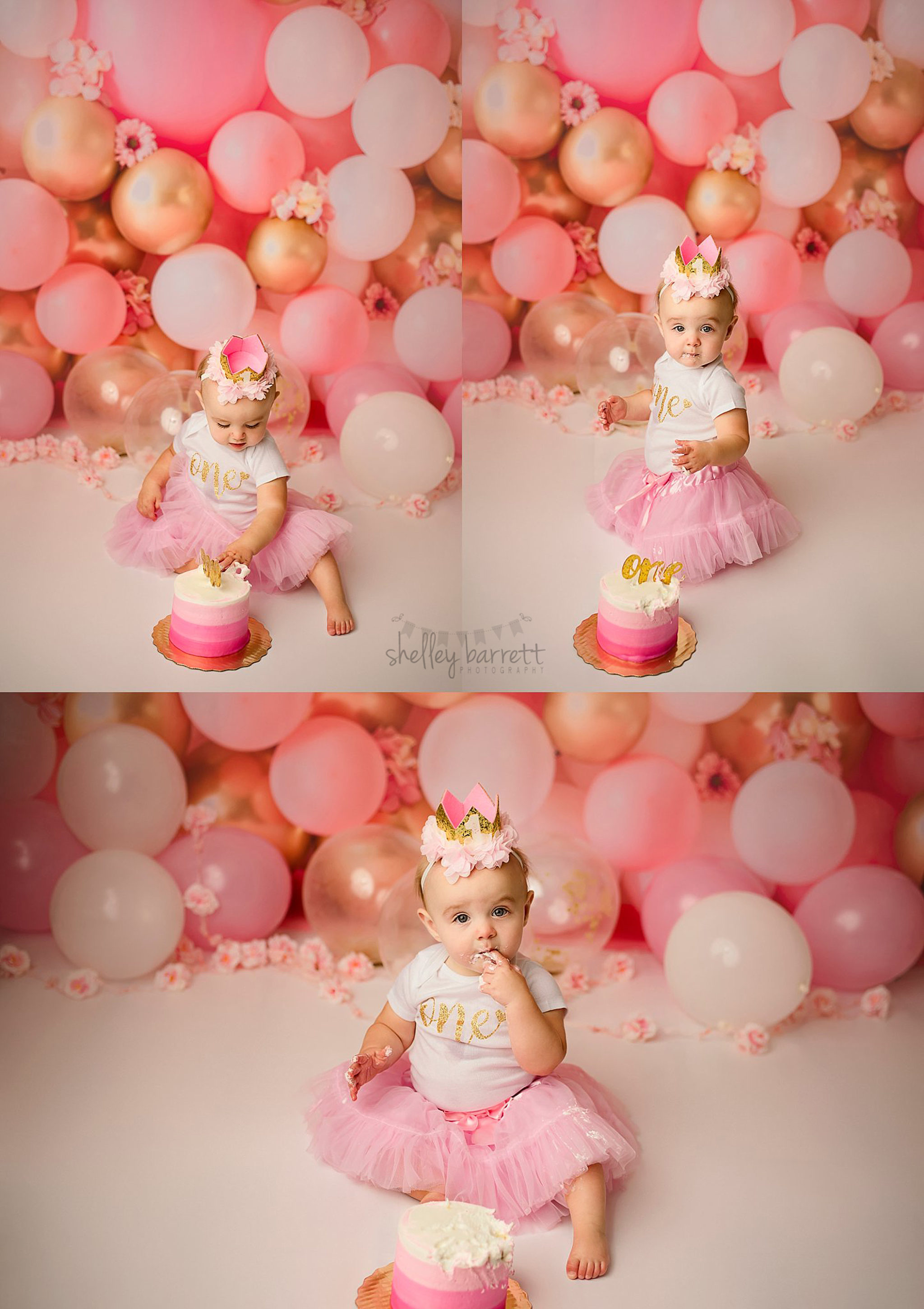 Shelley Barrett Photography Pensacola Pace Milton Navarre Gulf Breeze Shores Mobile Florida Alabama Cake Smash One Year Old Baby Girl Photographer Portrait Pictures