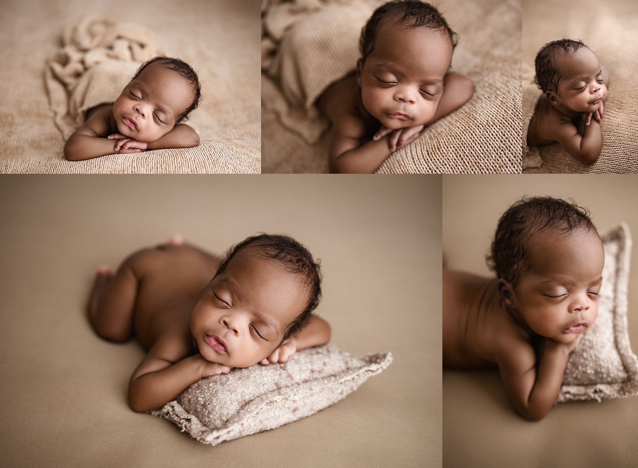 Posed newborn baby photographed with Birmingham newborn photographer