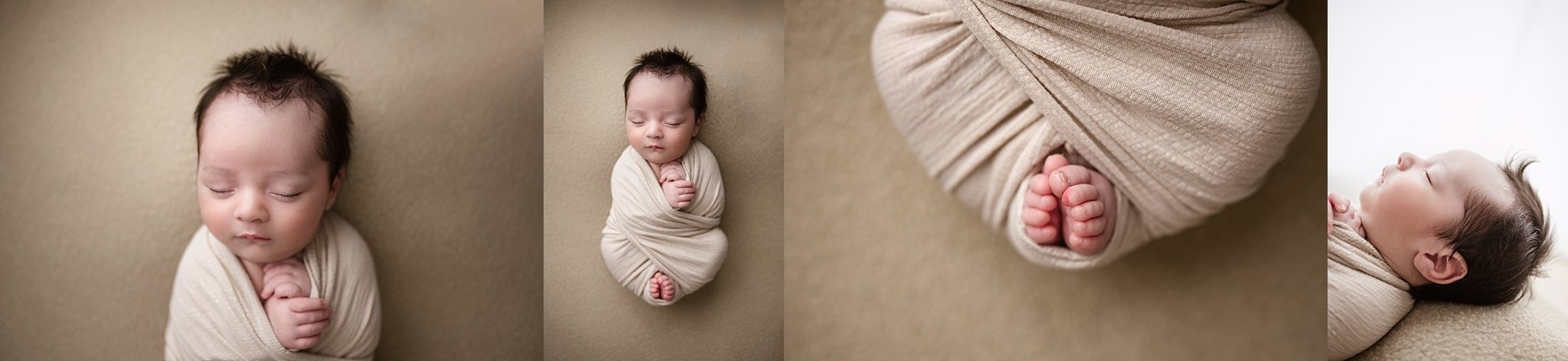 Close-up of newborn baby hands and toes photographed by a professional newborn photographer in Birmingham, Alabama.