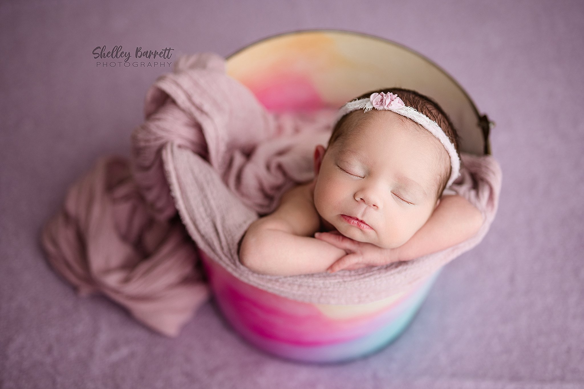 Newborn baby sleeping during a Birmingham newborn photography session