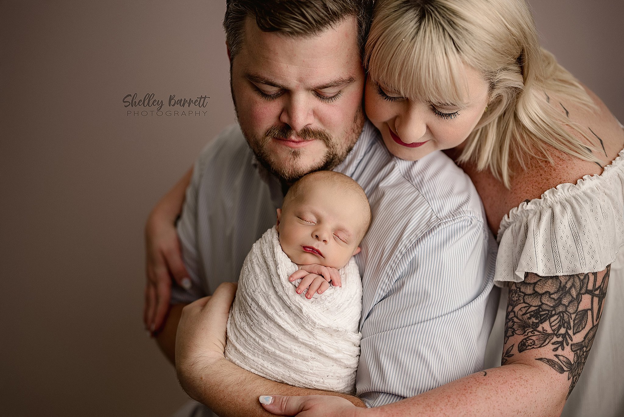 Family portrait captured at a Trussville newborn photography studio