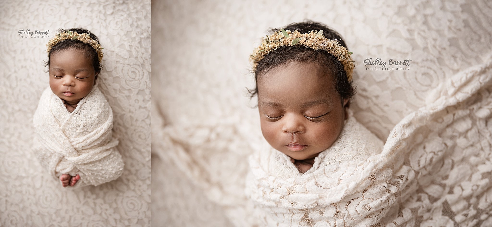 Custom newborn photography setup with elegant fairytale details in Trussville, Alabama