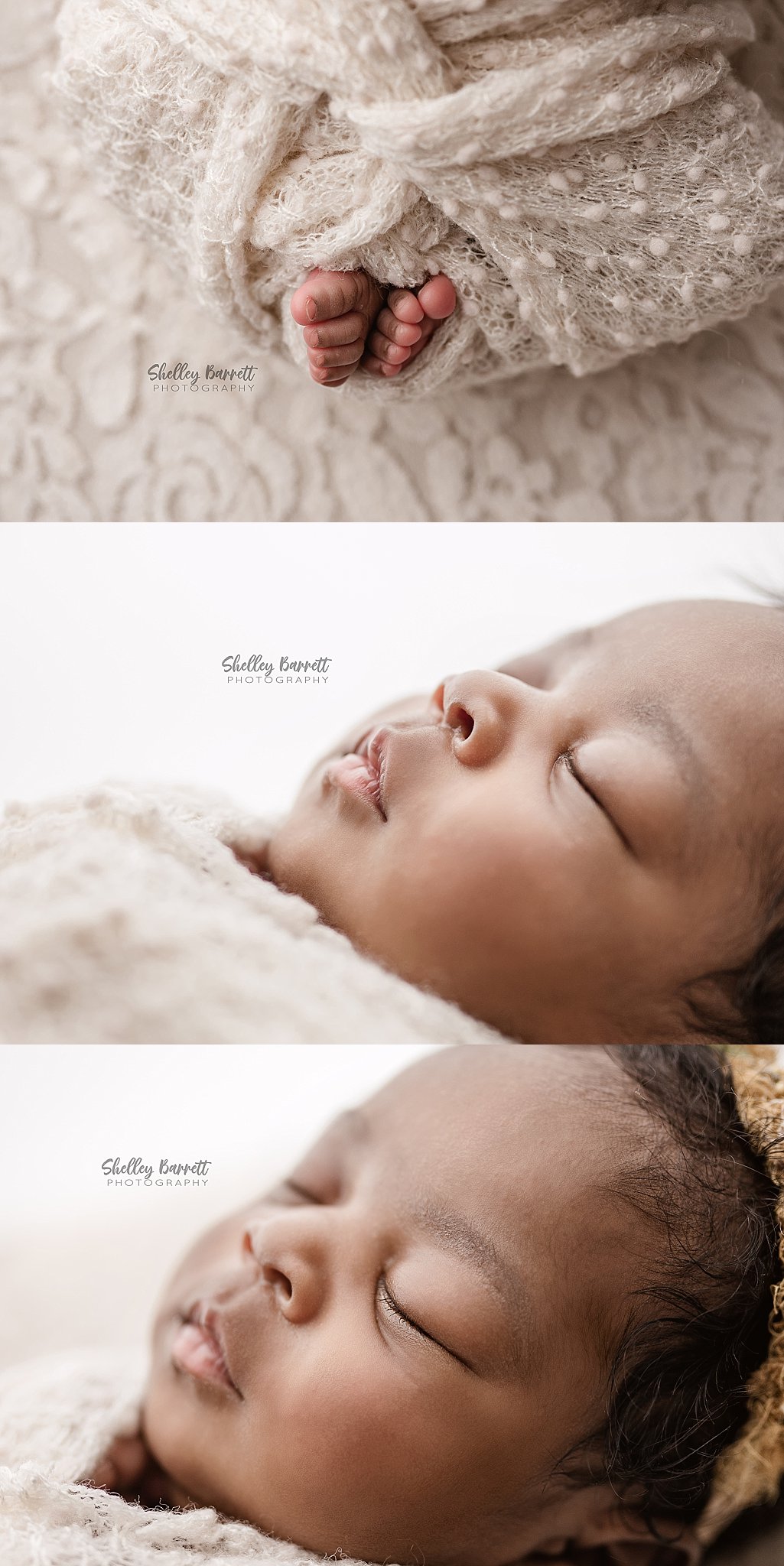Custom newborn photography setup with elegant close up details in Birmingham, Alabama