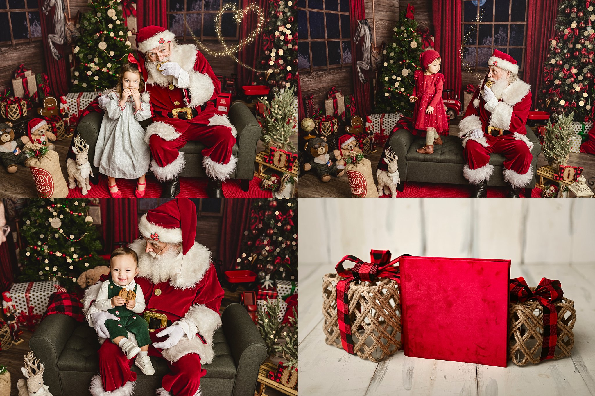 Child enjoying cookies and milk during Birmingham Santa Session