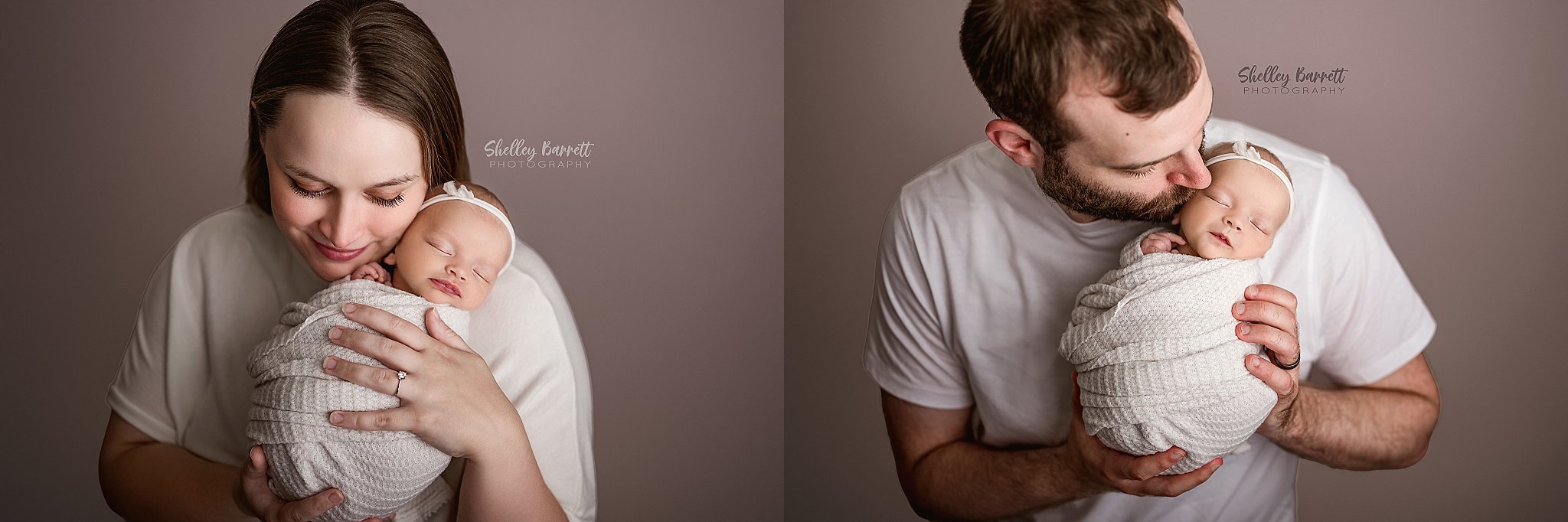 Parent cuddling a newborn during a summer newborn photography session in Birmingham, Alabama