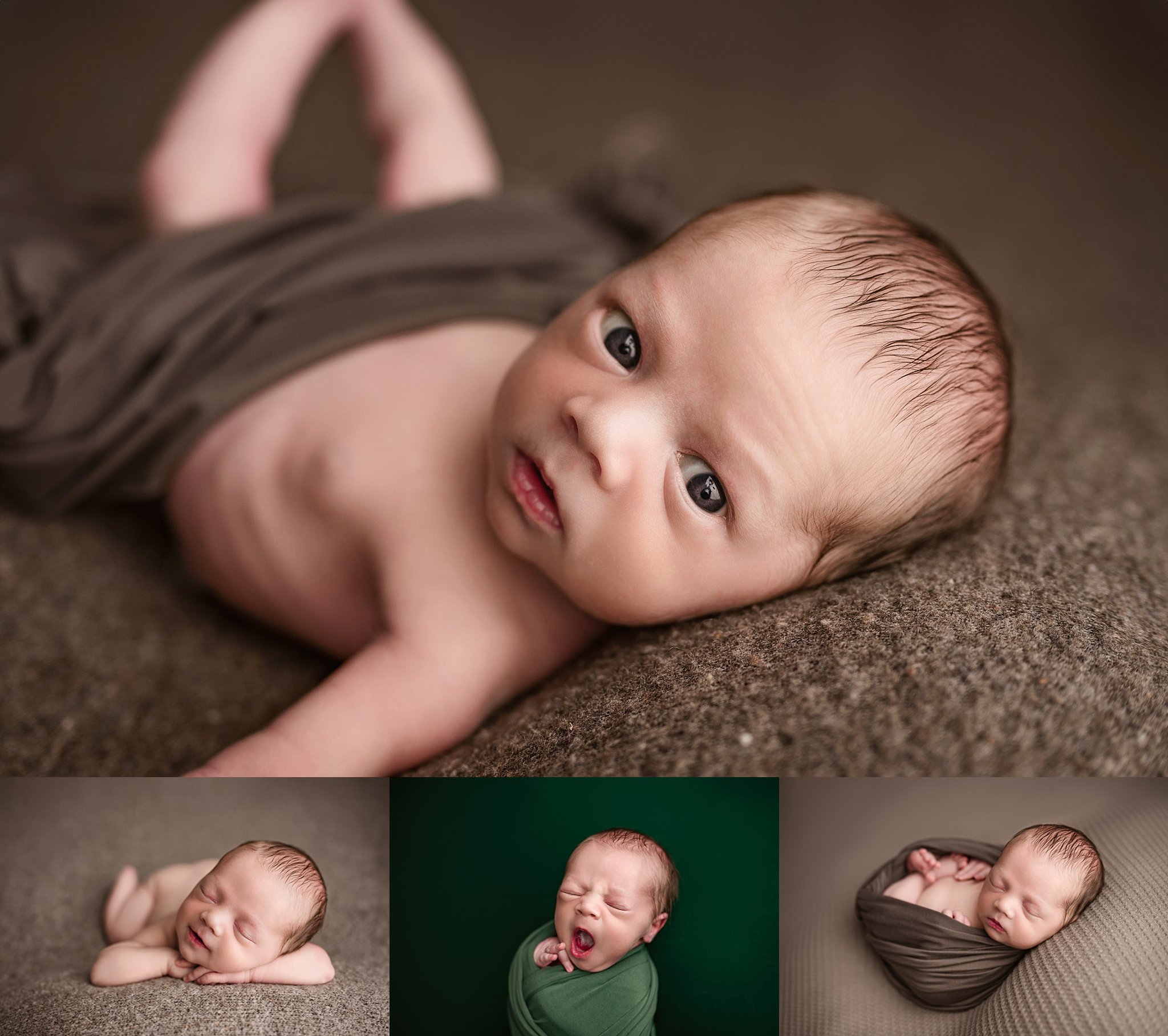 Beautiful awake newborn portrait captured by a Birmingham newborn photographer serving Trussville and surrounding Alabama communities.
